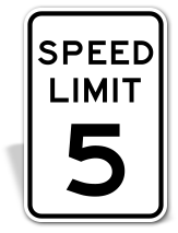 Speed Limit Sign Parking Lot